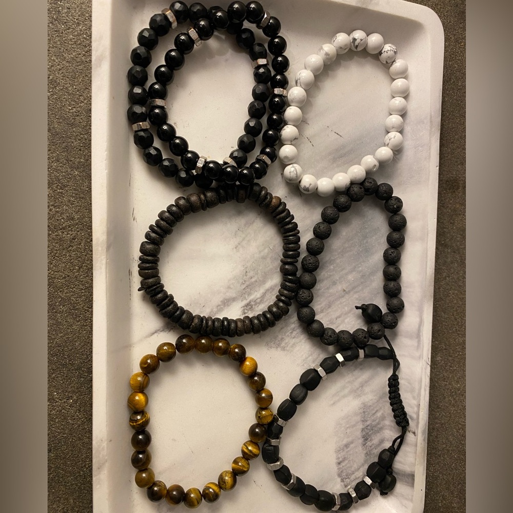 7 Pc Lot: 7 MENS BRACELETS $30+ Bundles Get Free Shipping!
